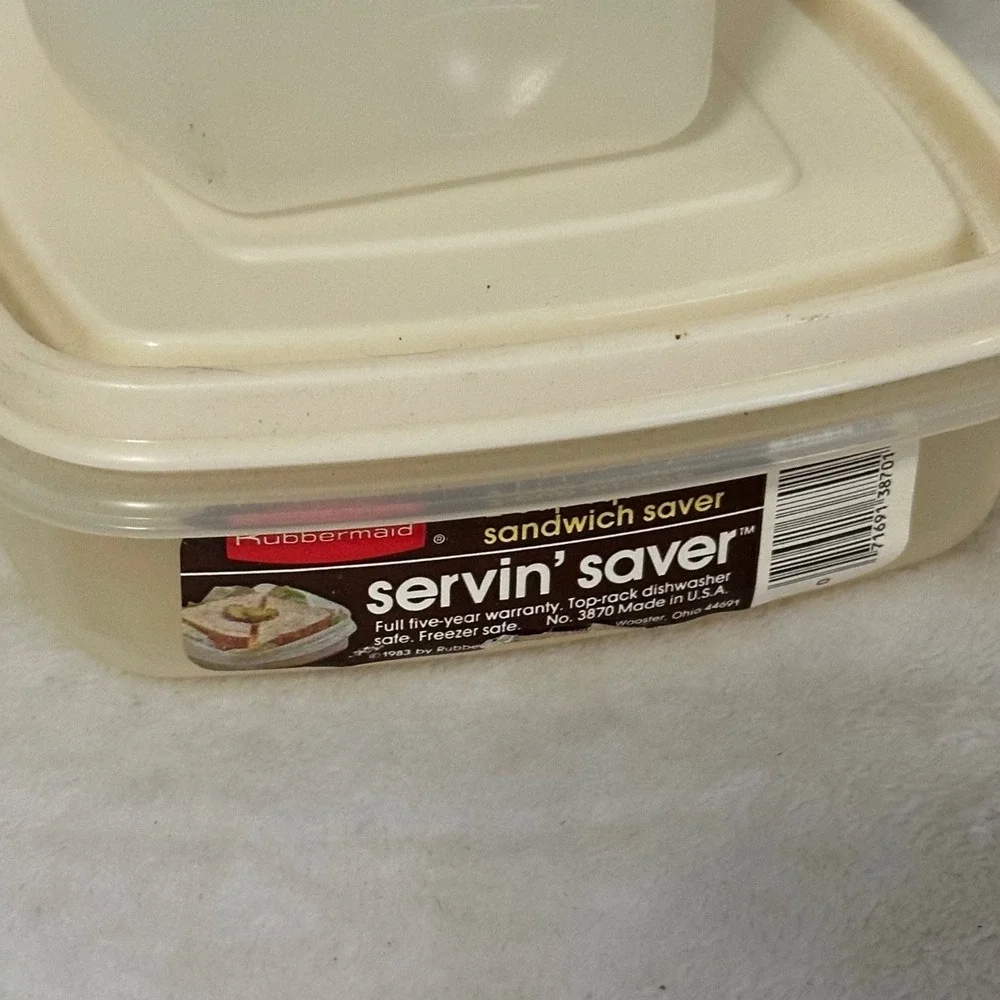 Vintage Rubbermaid Servin' Saver Food Storage Set 5pc Almond New Vintage Contain